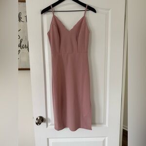 NWOT - Socialite - Dusty Pink Spaghetti Strap Midi Dress with Slit - Size Small